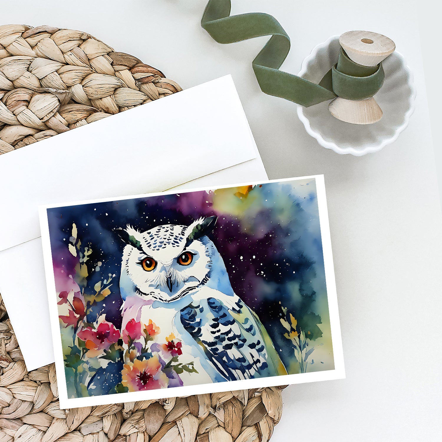 Snowy Owl Greeting Cards Pack of 8