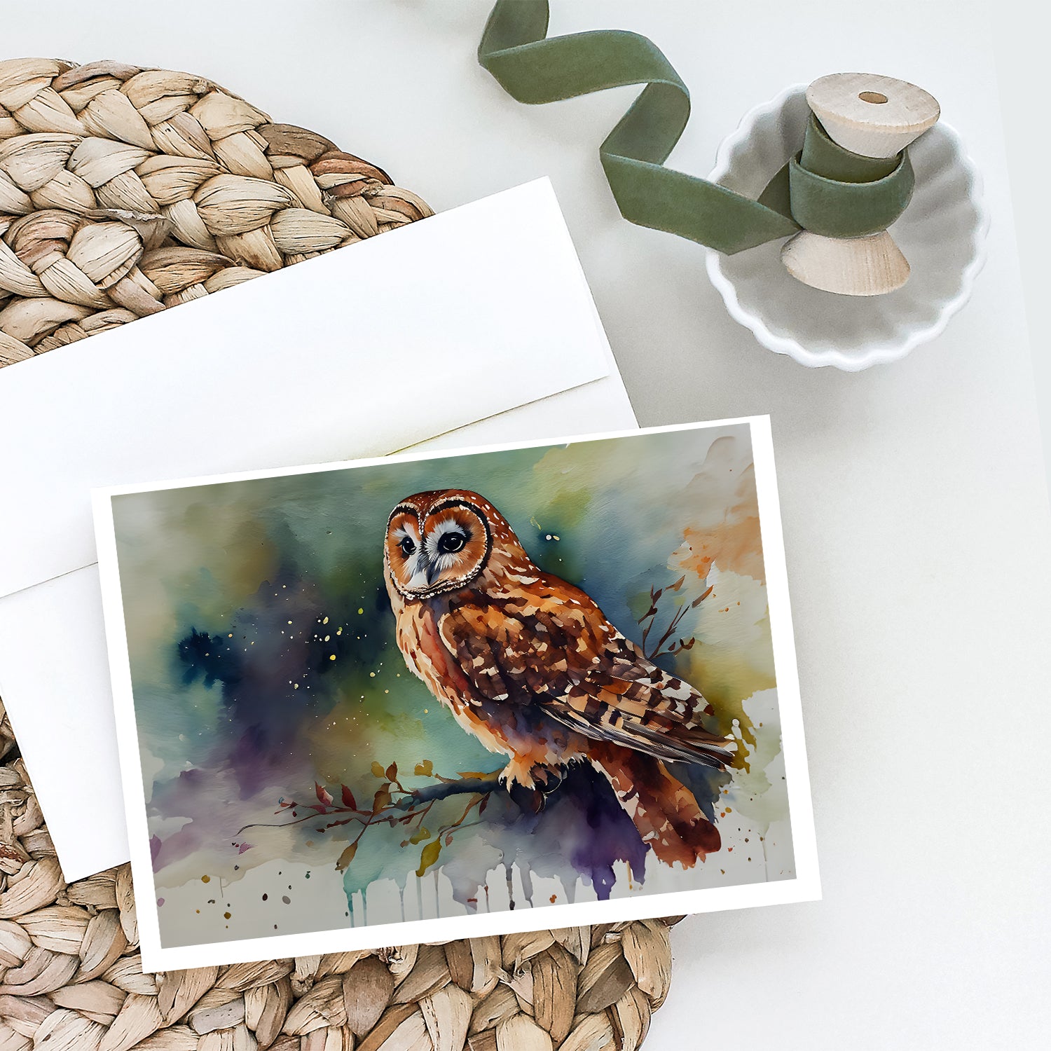 Tawny Owl Greeting Cards Pack of 8