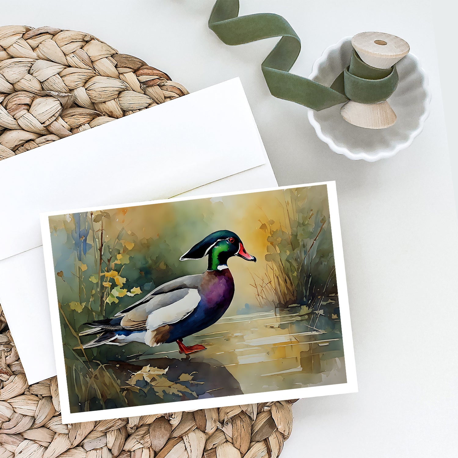 Wood Duck Greeting Cards Pack of 8