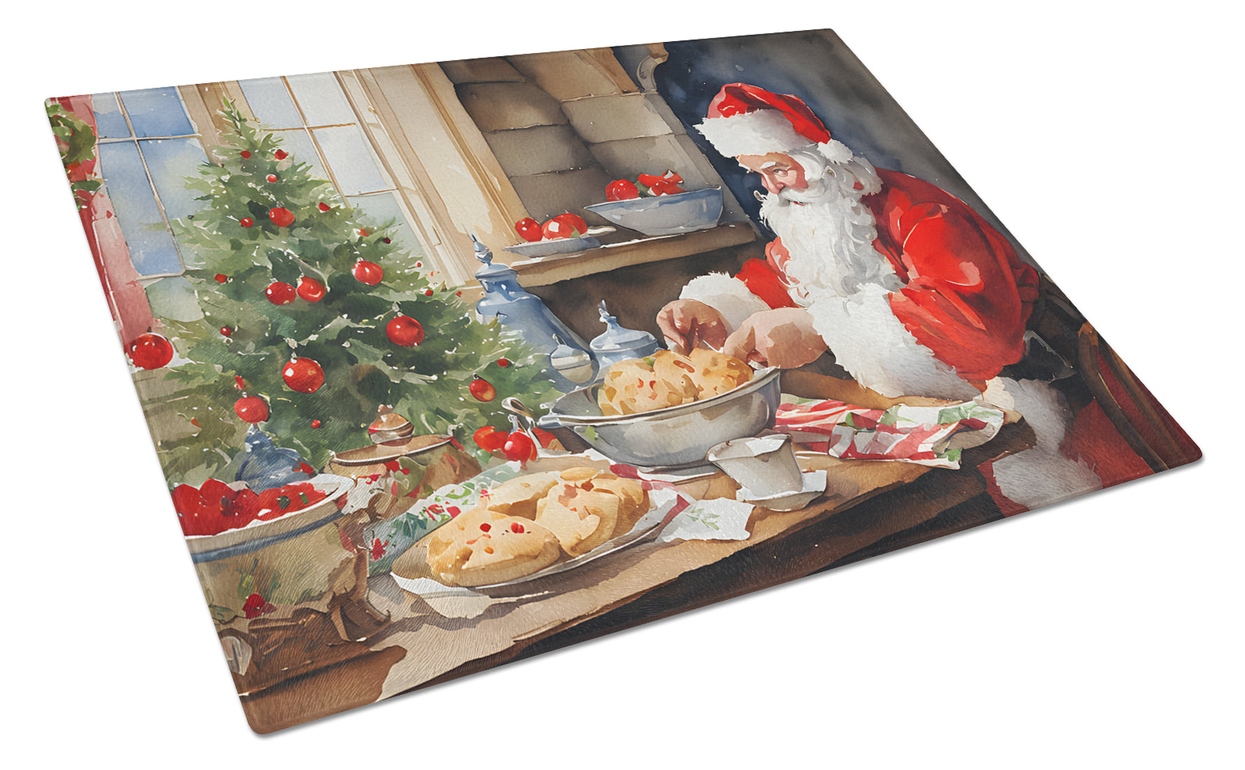Buy this Cookies with Santa Claus Glass Cutting Board Large