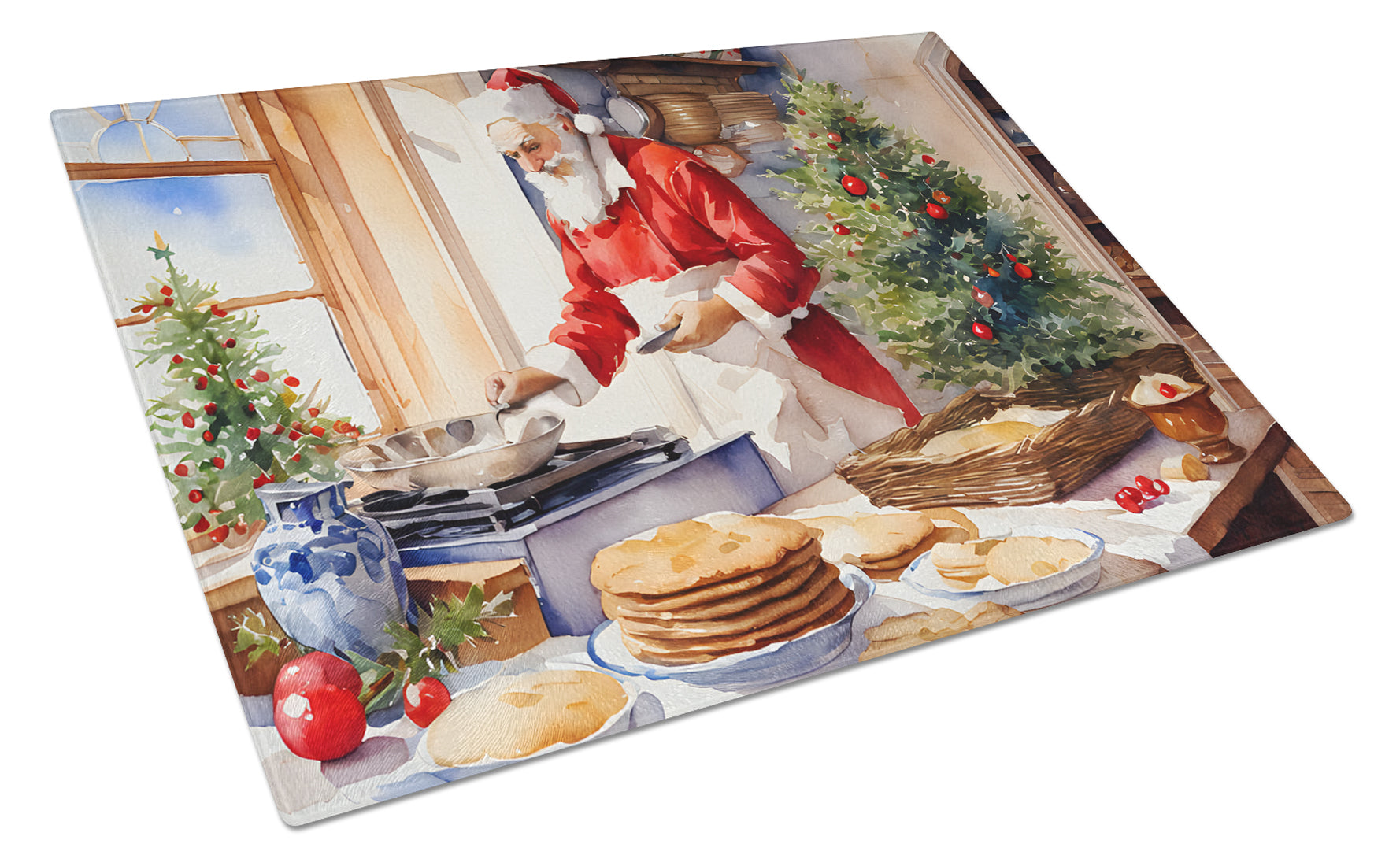 Buy this Cookies with Santa Claus Babbo Natale Glass Cutting Board Large
