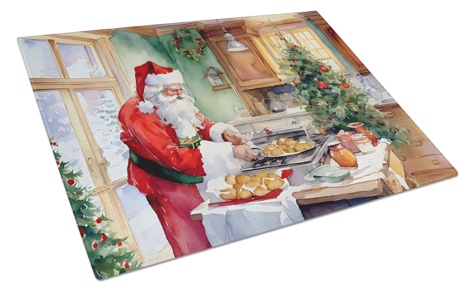 Buy this Cookies with Santa Claus Father Christmas Glass Cutting Board Large