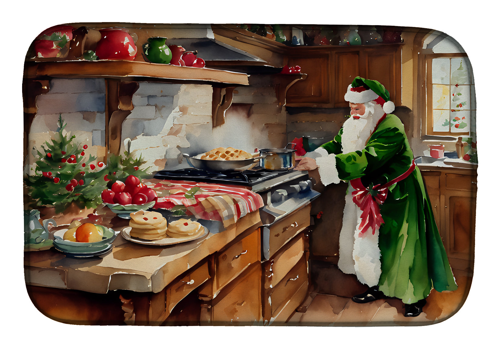 Buy this Cookies with Santa Claus Father Christmas Dish Drying Mat