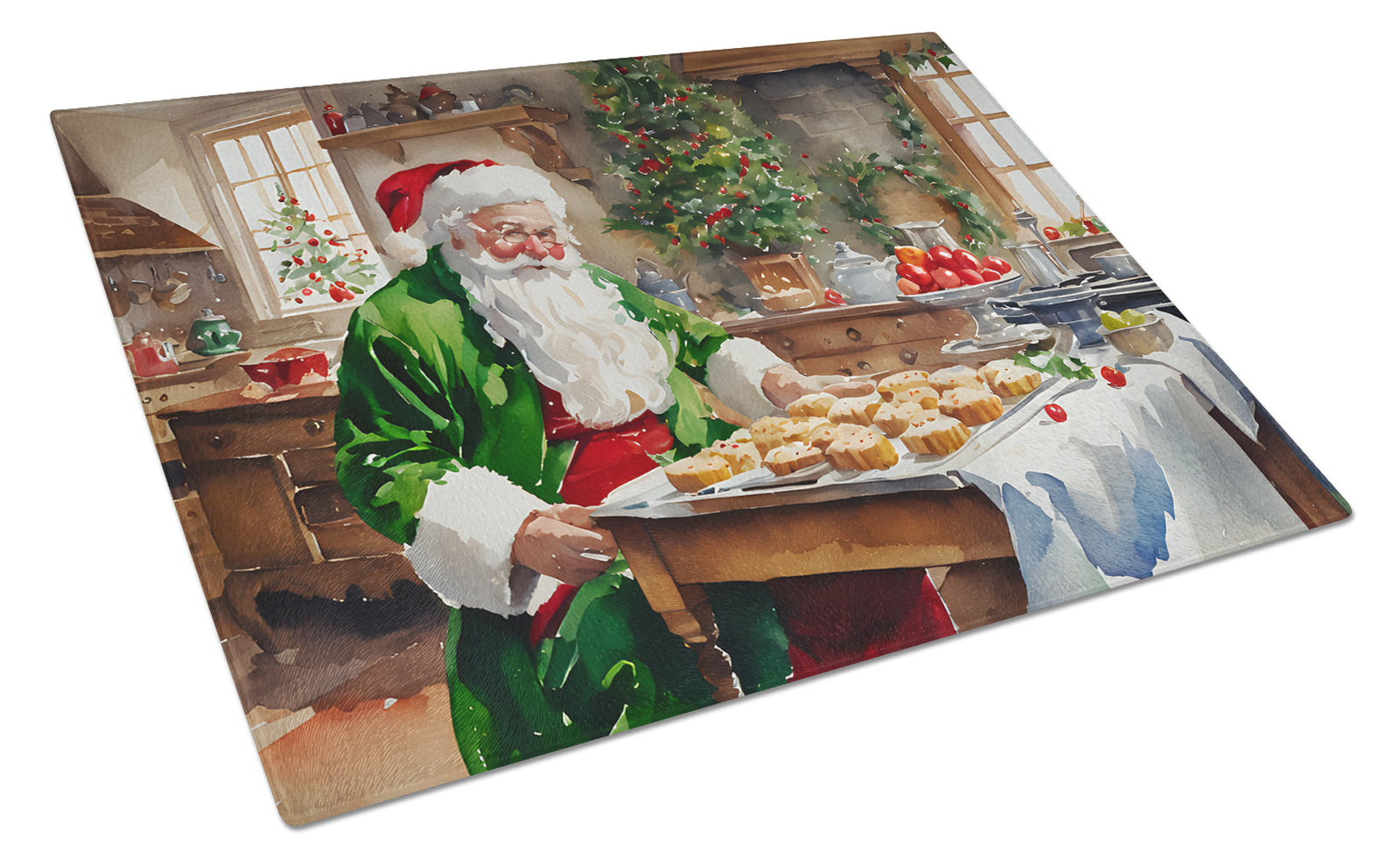 Buy this Cookies with Santa Claus Father Christmas Glass Cutting Board Large