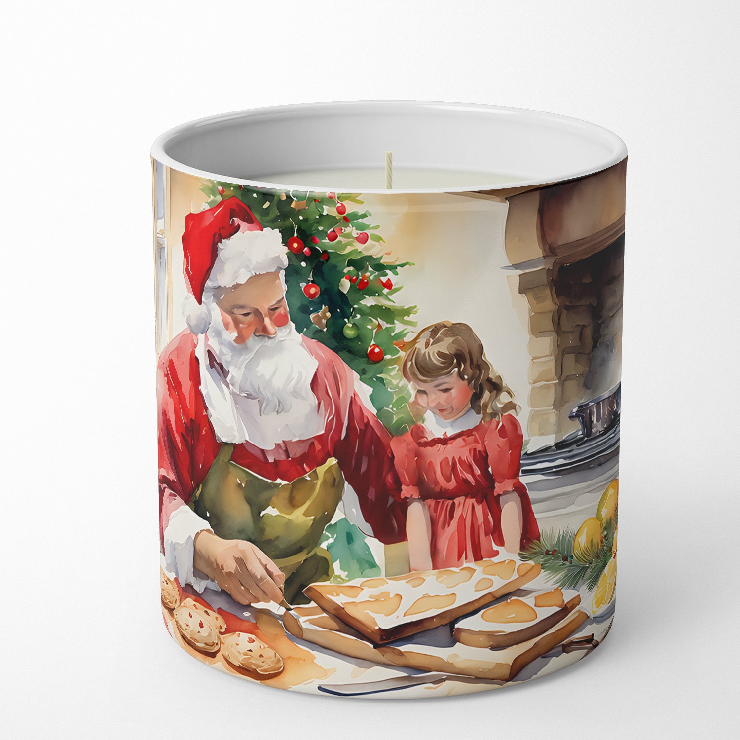 Caroline's Treasures Cookies with Santa Claus Decorative Soy Candle