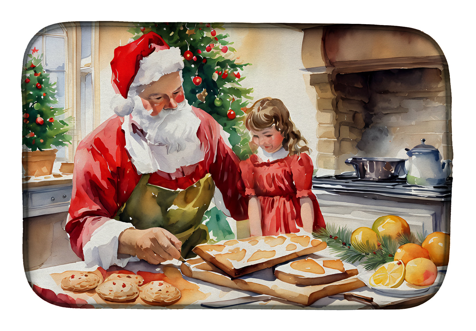 Buy this Cookies with Santa Claus Dish Drying Mat