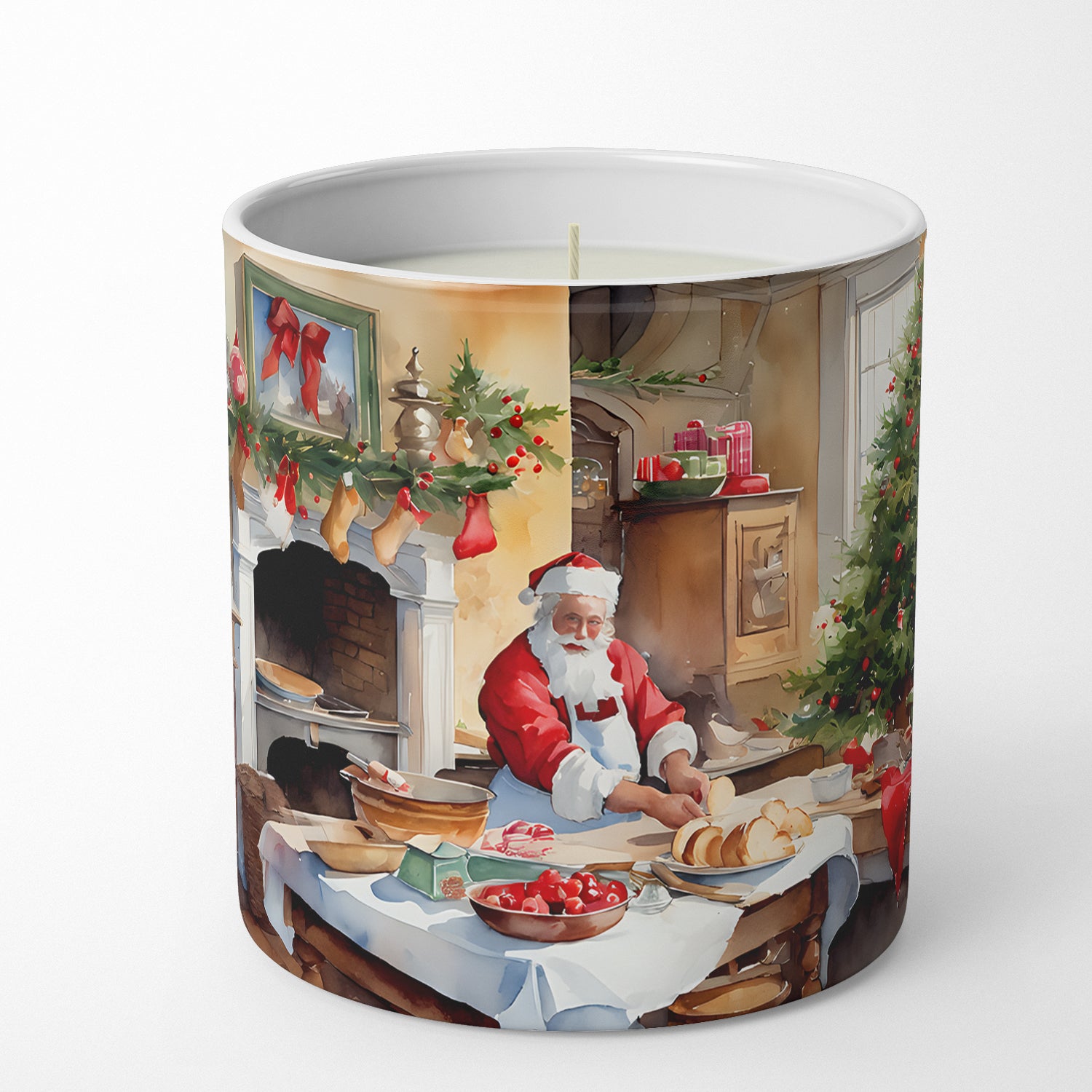 Caroline's Treasures Cookies with Santa Claus Decorative Soy Candle