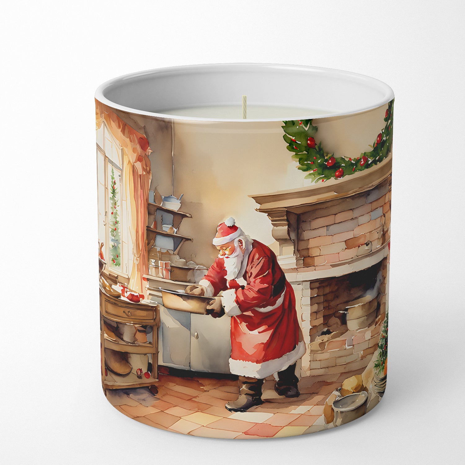 Caroline's Treasures Cookies with Santa Claus Decorative Soy Candle
