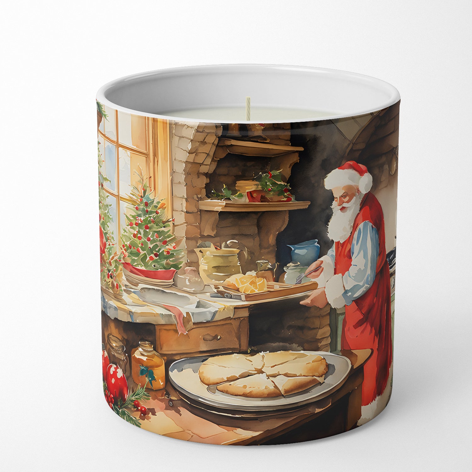 Caroline's Treasures Cookies with Santa Claus Decorative Soy Candle
