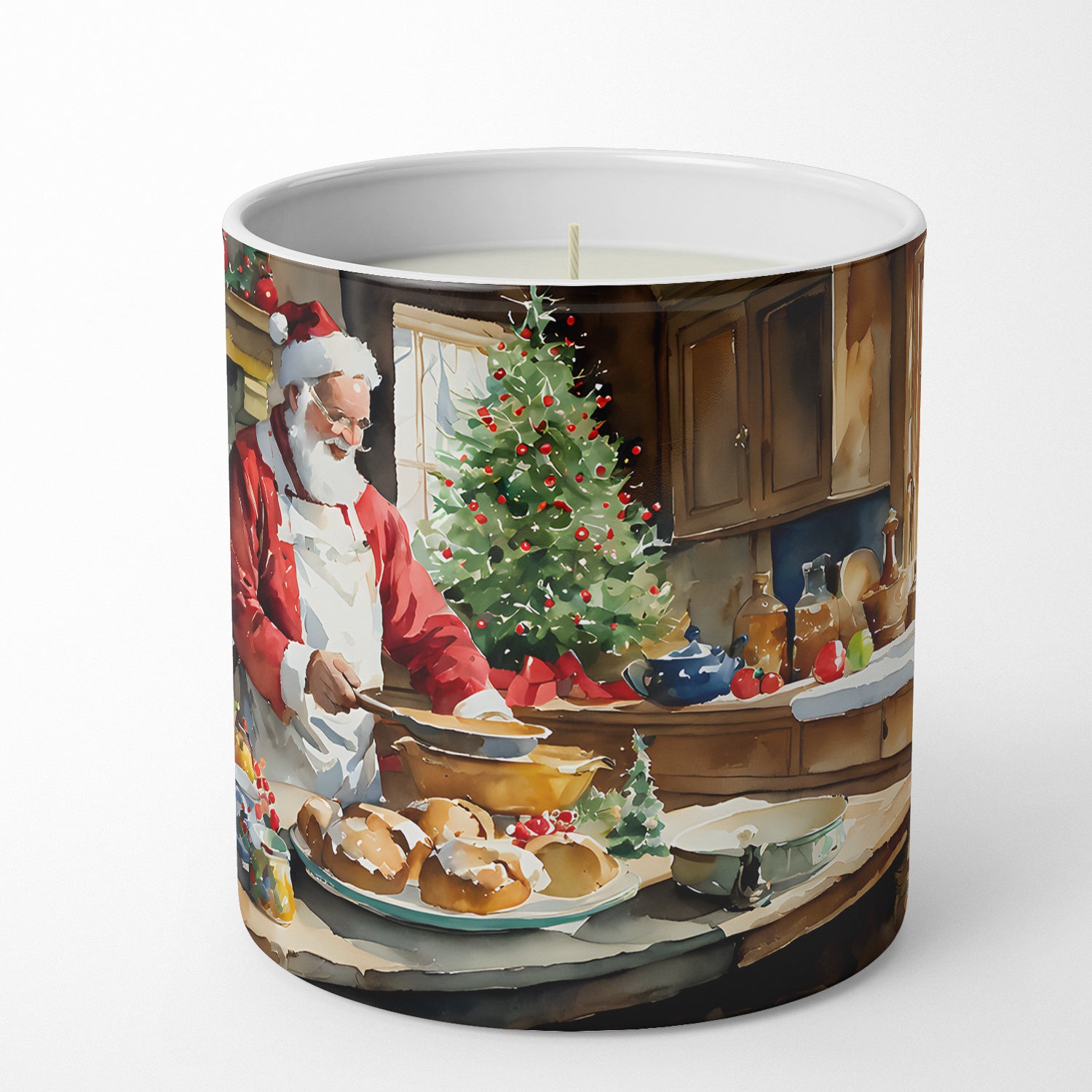 Caroline's Treasures Cookies with Santa Claus Weihnachtsmann Decorative Soy Candle