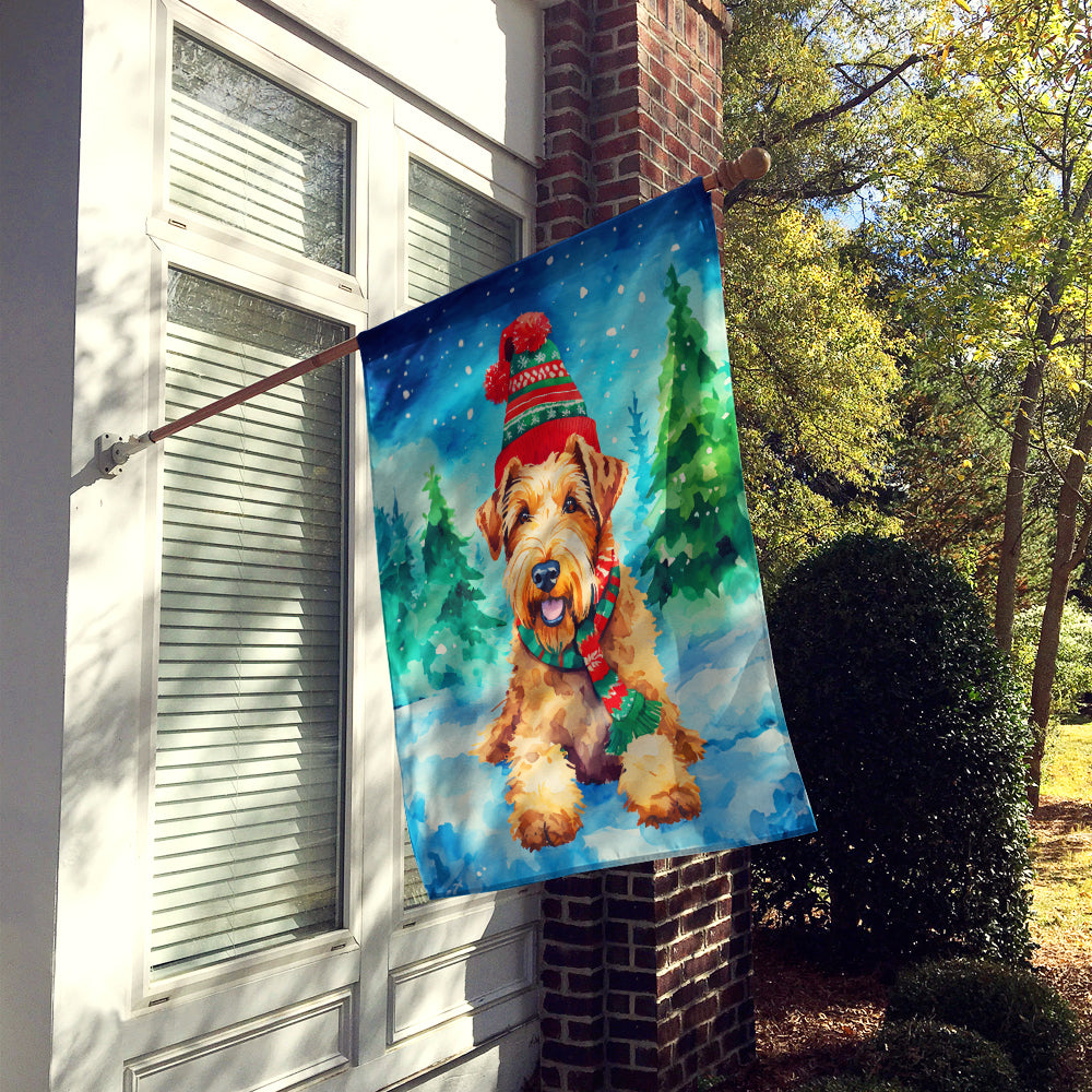 Airedale Terrier Christmas House Flag