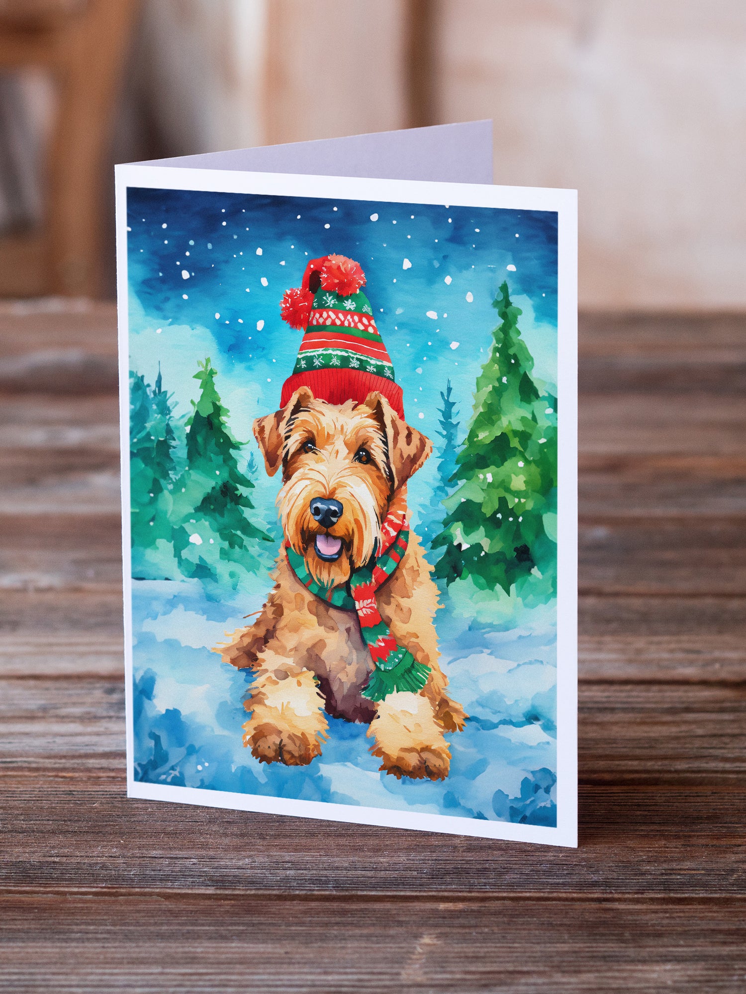 Airedale Terrier Christmas Greeting Cards Pack of 8
