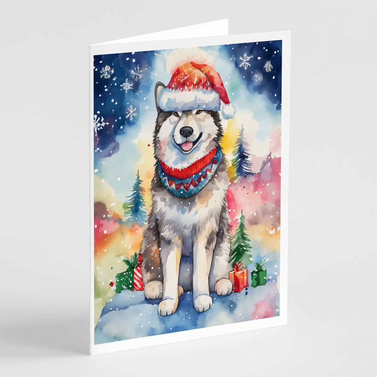 Buy this Alaskan Malamute Christmas Greeting Cards Pack of 8