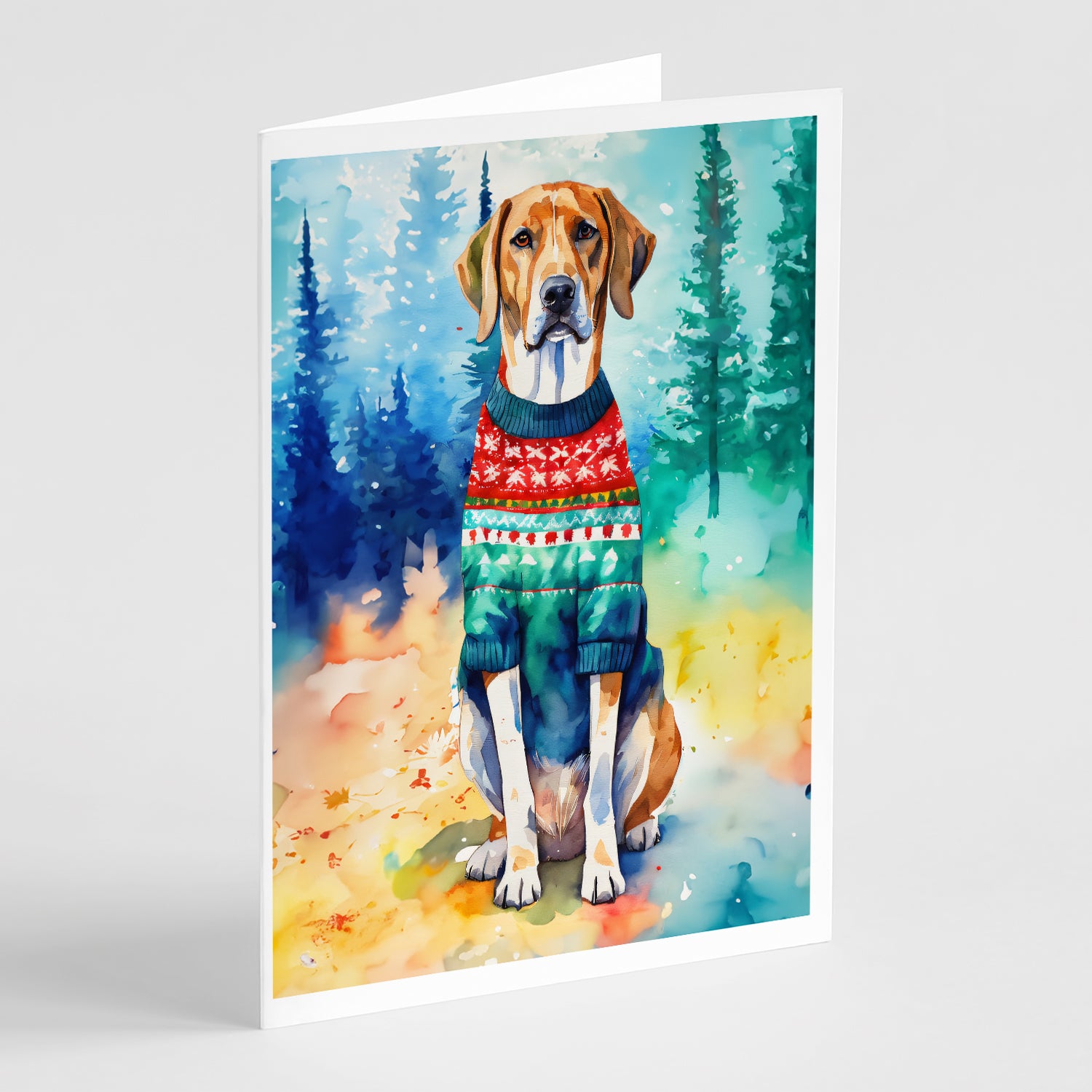 Buy this American English Coonhound Christmas Greeting Cards Pack of 8