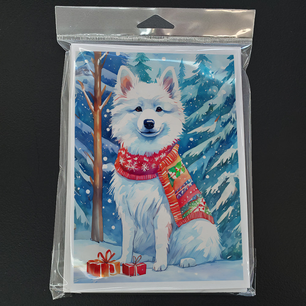 American Eskimo Christmas Greeting Cards Pack of 8