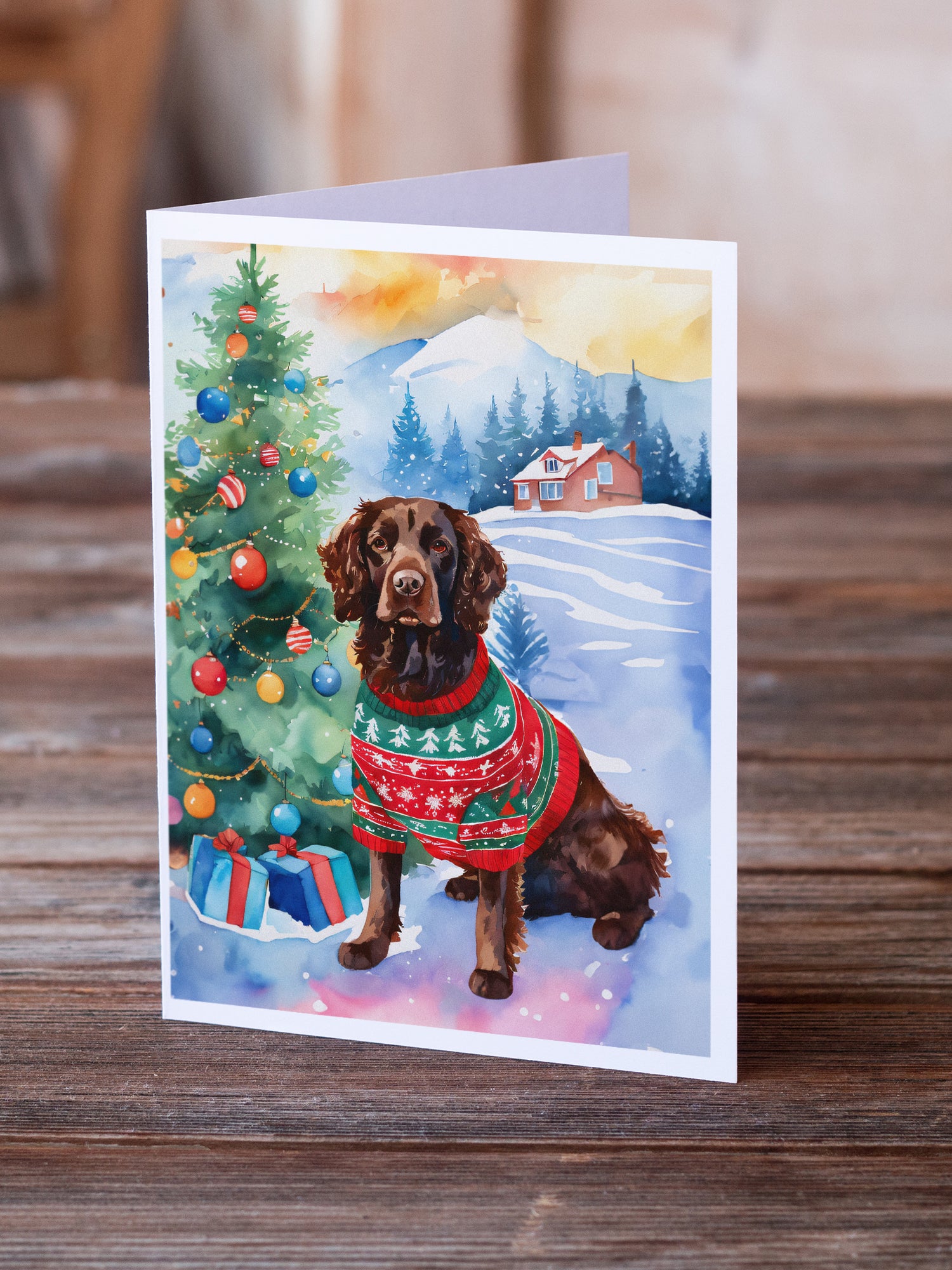 American Water Spaniel Christmas Greeting Cards Pack of 8