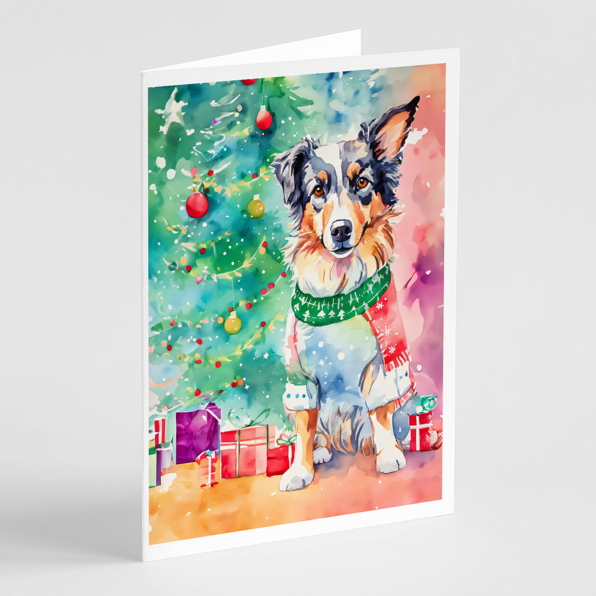 Buy this Australian Shepherd Christmas Greeting Cards Pack of 8