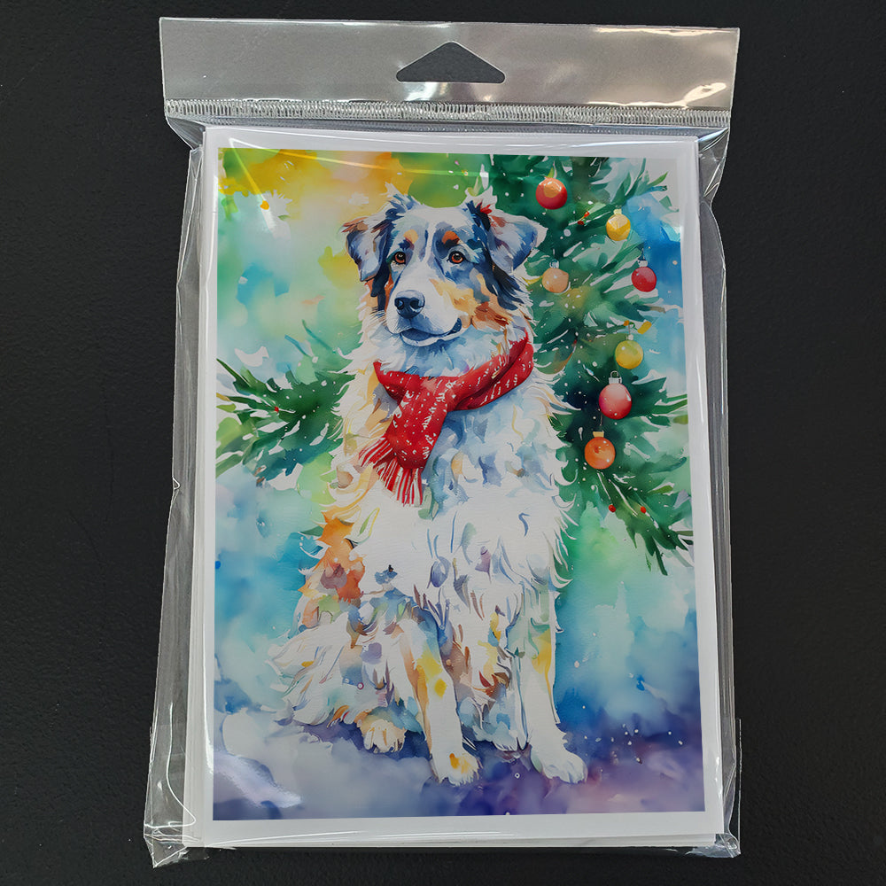 Australian Shepherd Christmas Greeting Cards Pack of 8
