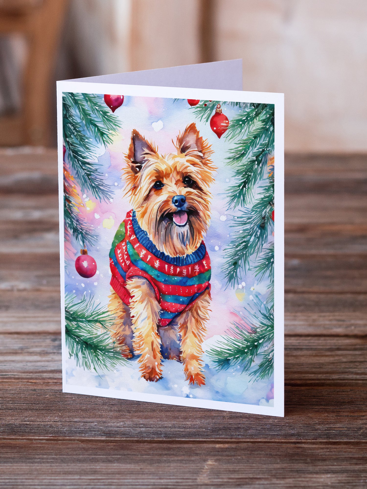 Australian Terrier Christmas Greeting Cards Pack of 8