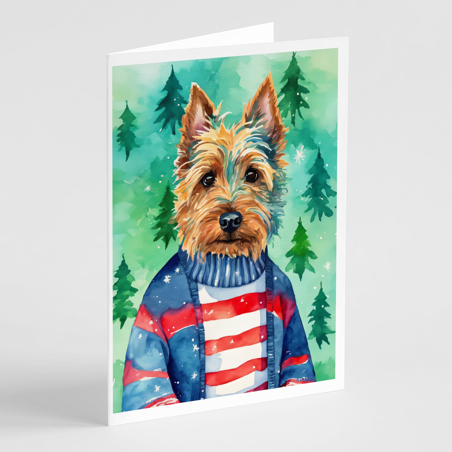 Buy this Australian Terrier Christmas Greeting Cards Pack of 8
