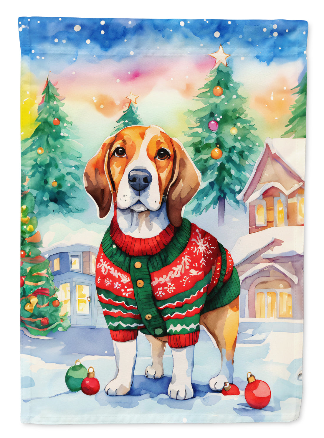 Buy this Beagle Christmas House Flag