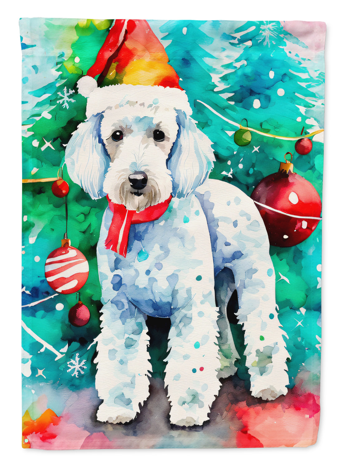 Buy this Bedlington Terrier Christmas House Flag
