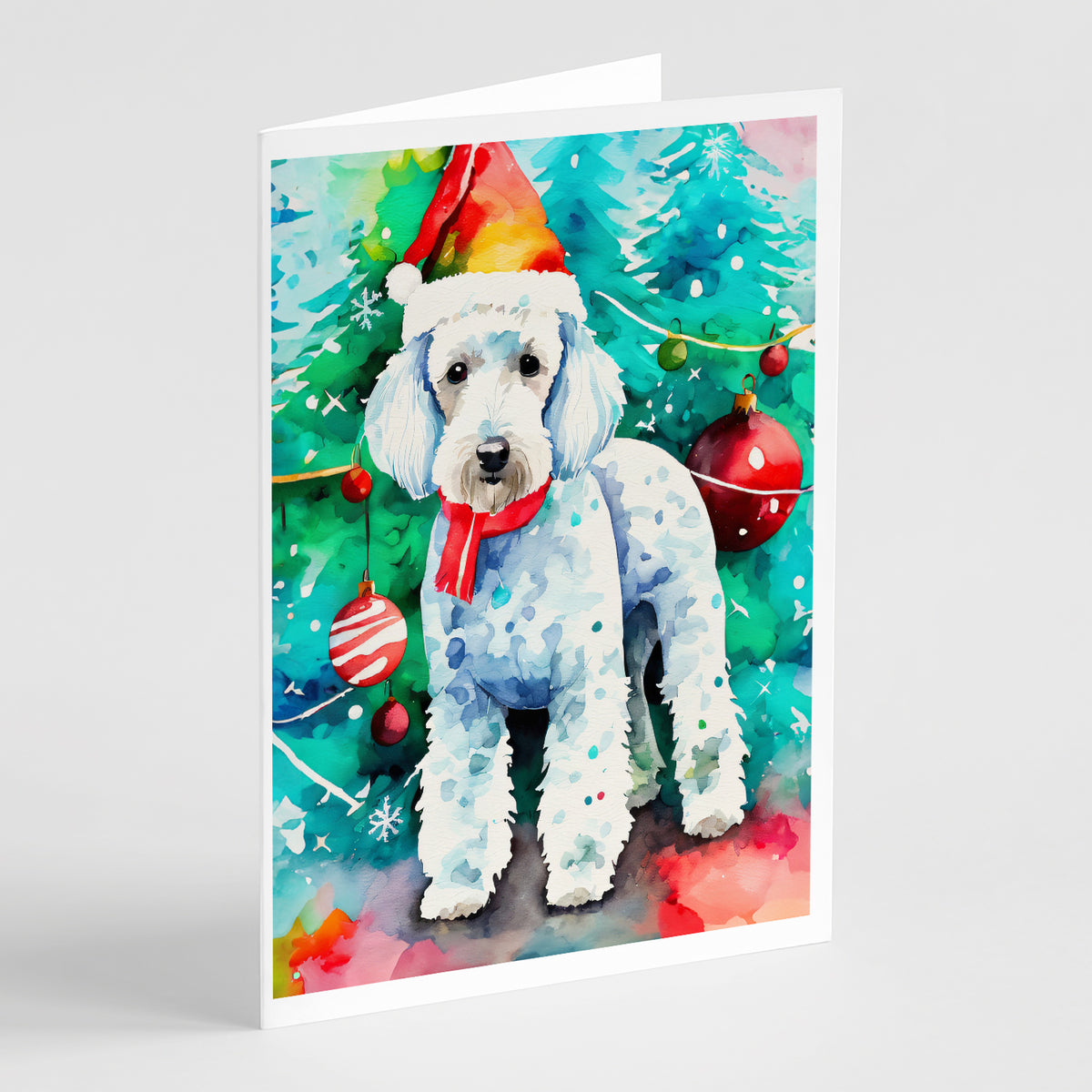 Buy this Bedlington Terrier Christmas Greeting Cards Pack of 8