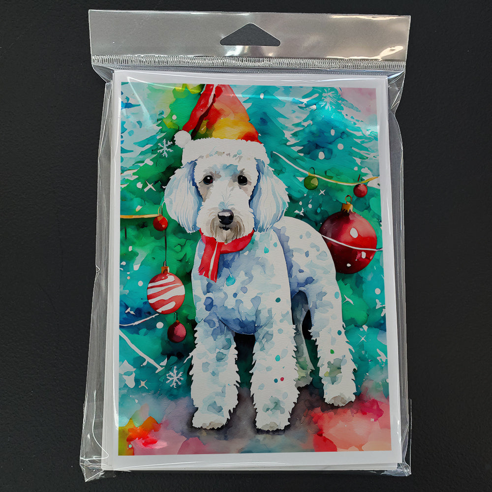 Bedlington Terrier Christmas Greeting Cards Pack of 8