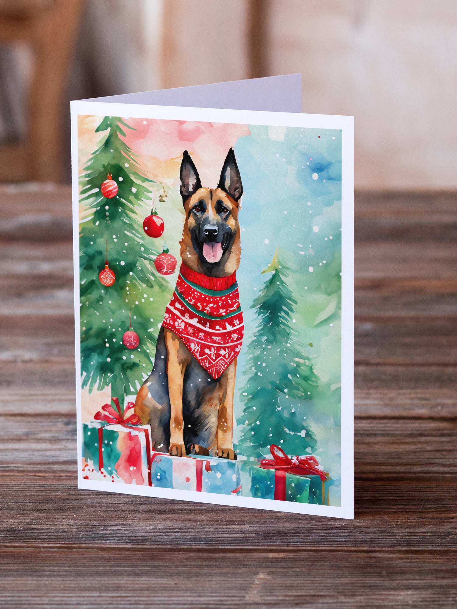 Belgian Malinois Christmas Greeting Cards Pack of 8