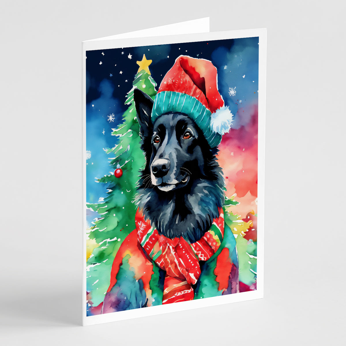 Buy this Belgian Sheepdog Christmas Greeting Cards Pack of 8