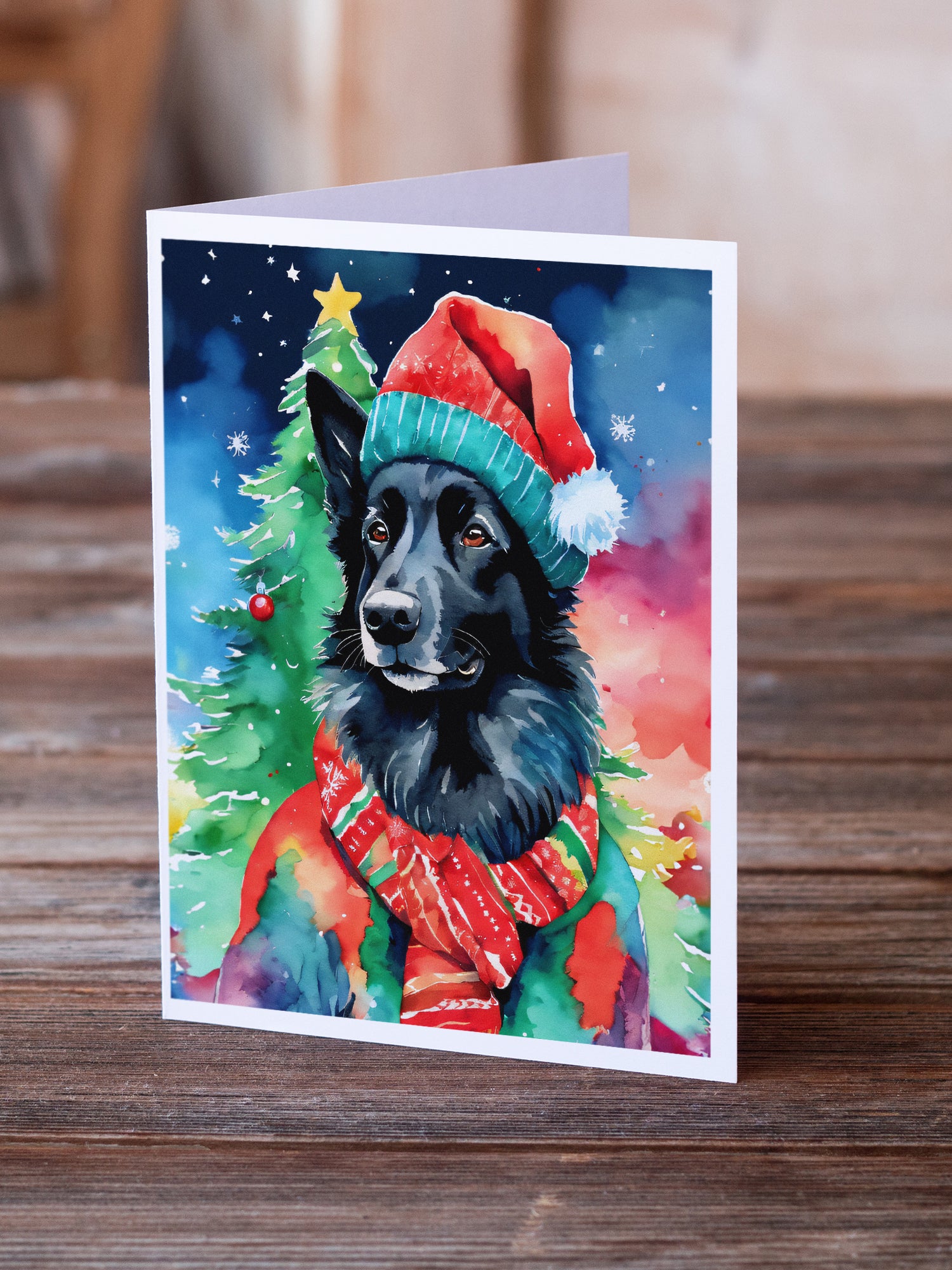 Buy this Belgian Sheepdog Christmas Greeting Cards Pack of 8