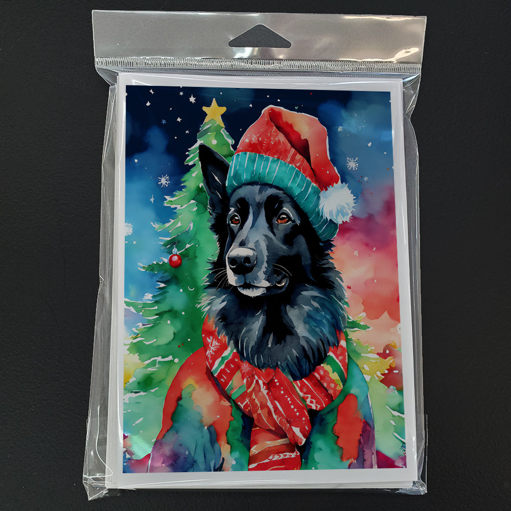 Belgian Sheepdog Christmas Greeting Cards Pack of 8