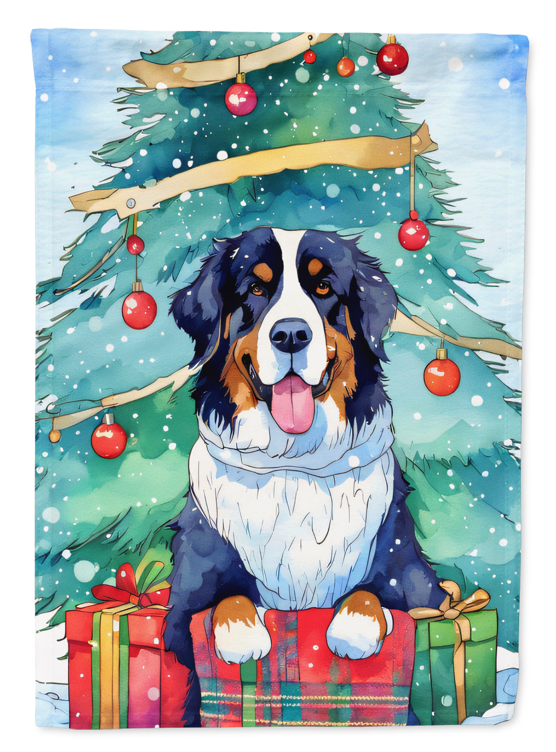 Buy this Bernese Mountain Dog Christmas House Flag