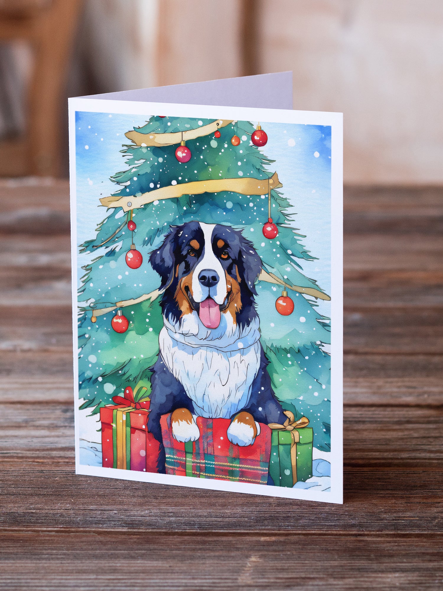 Bernese Mountain Dog Christmas Greeting Cards Pack of 8