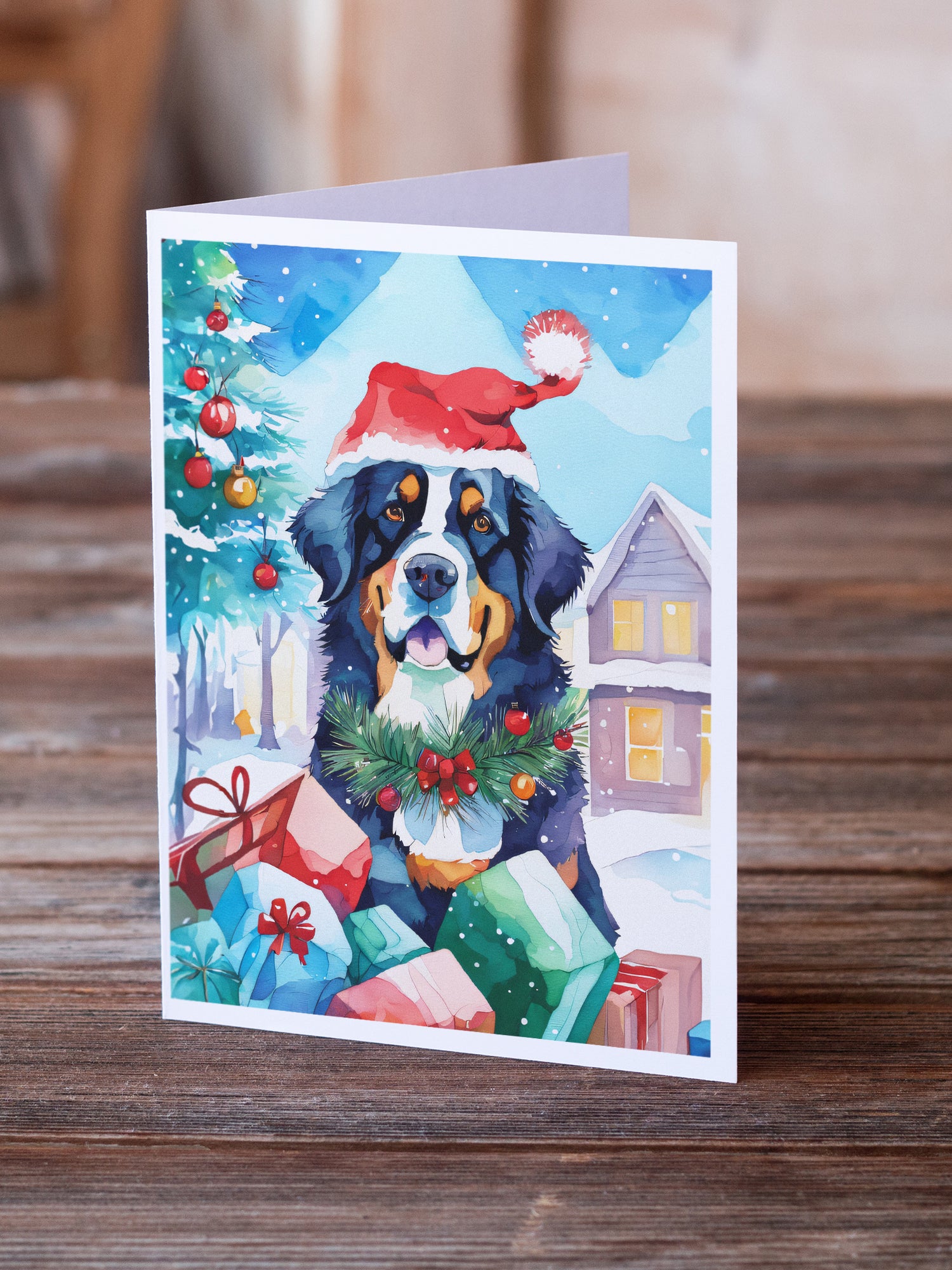 Buy this Bernese Mountain Dog Christmas Greeting Cards Pack of 8