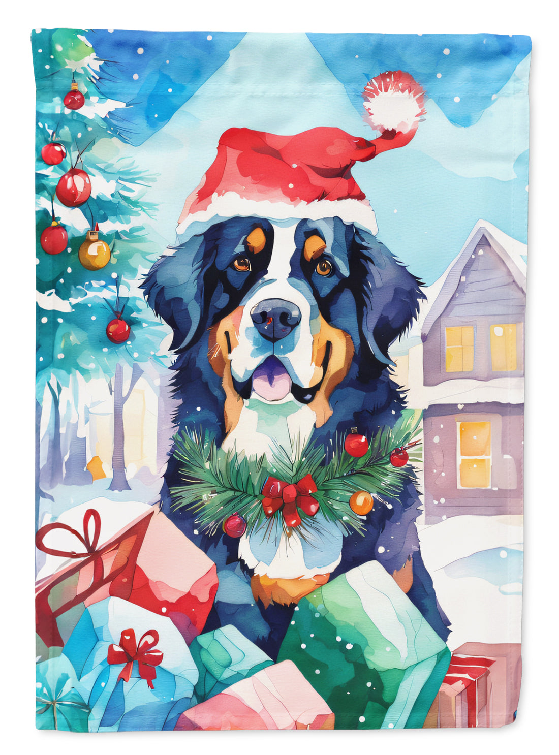 Buy this Bernese Mountain Dog Christmas Garden Flag