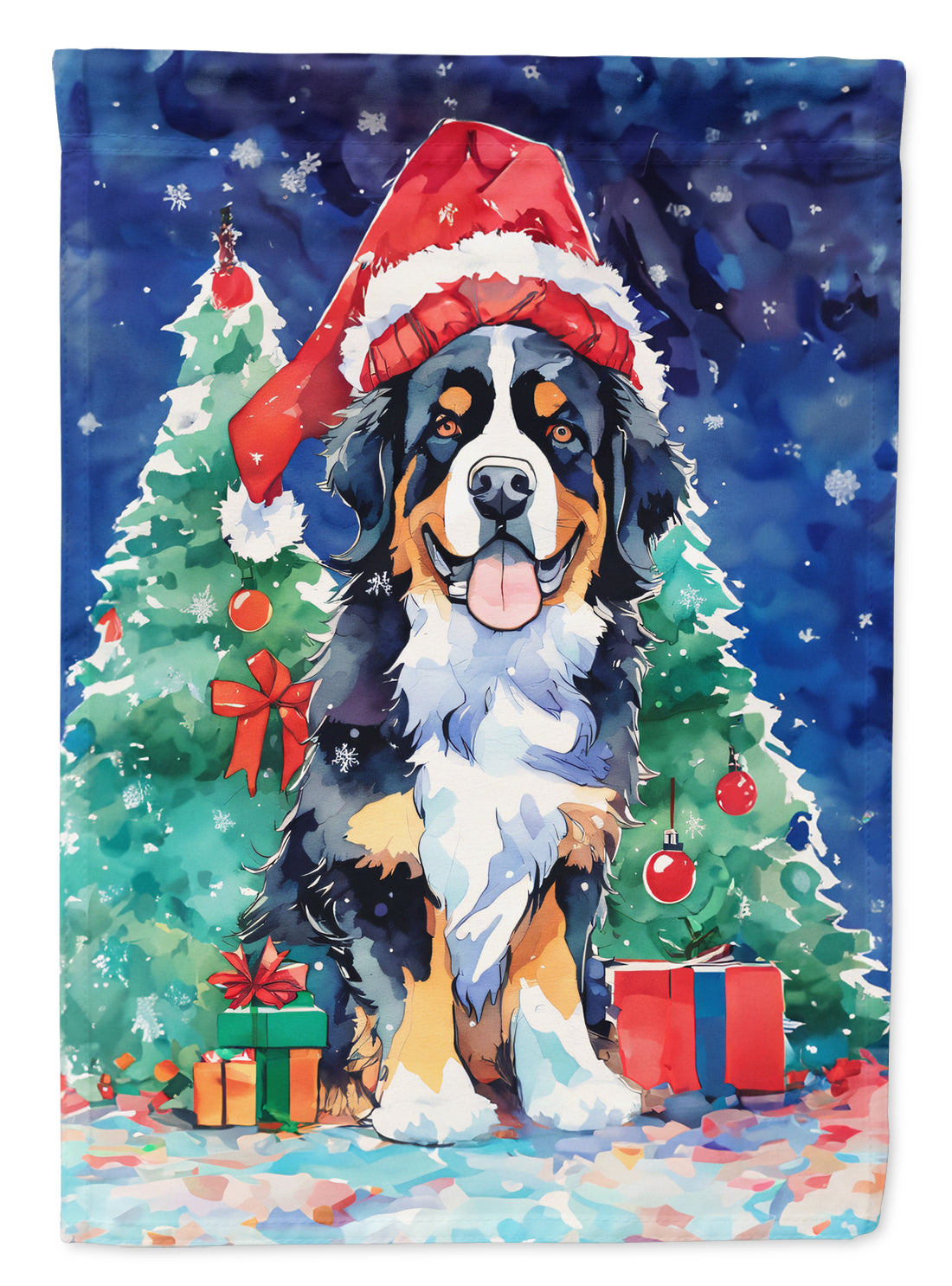 Buy this Bernese Mountain Dog Christmas House Flag