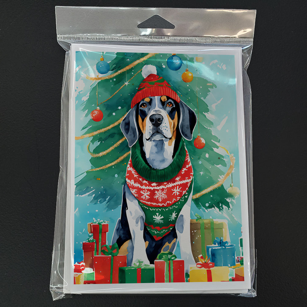 Bluetick Coonhound Christmas Greeting Cards Pack of 8