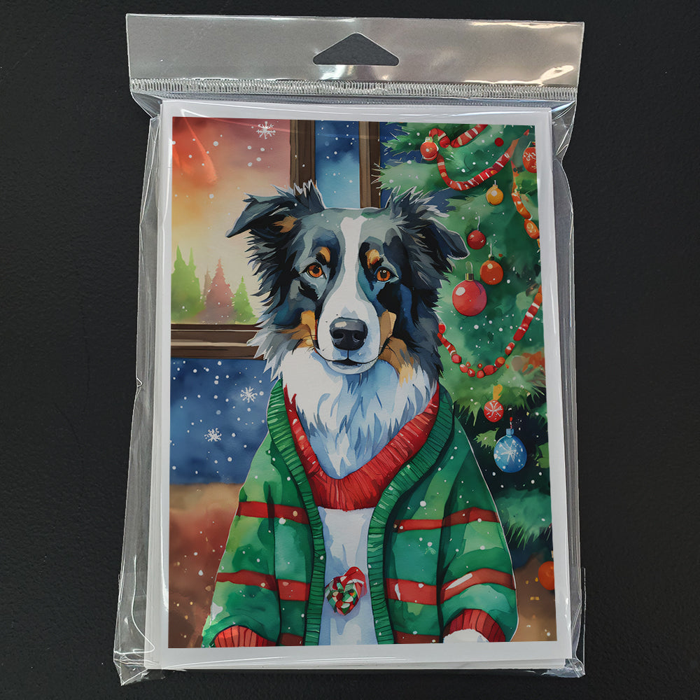 Border Collie Christmas Greeting Cards Pack of 8