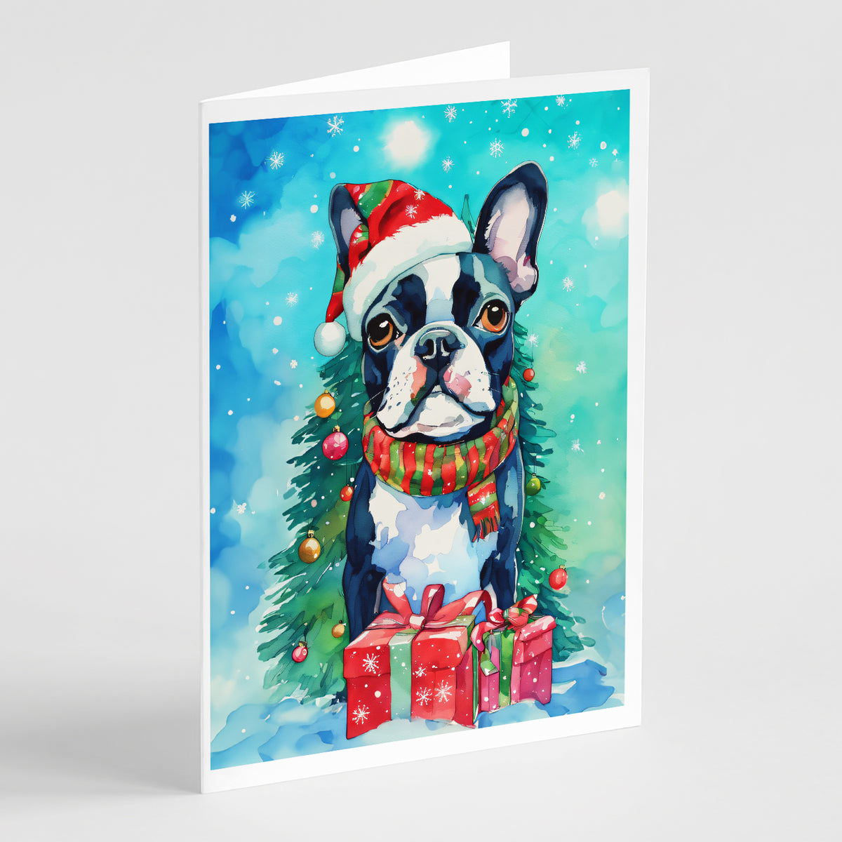 Buy this Boston Terrier Christmas Greeting Cards Pack of 8