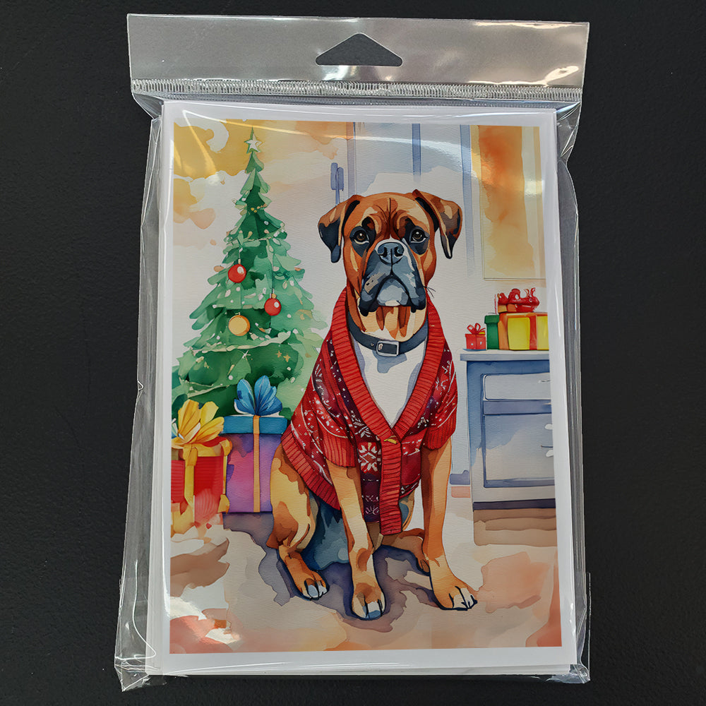 Boxer Christmas Greeting Cards Pack of 8
