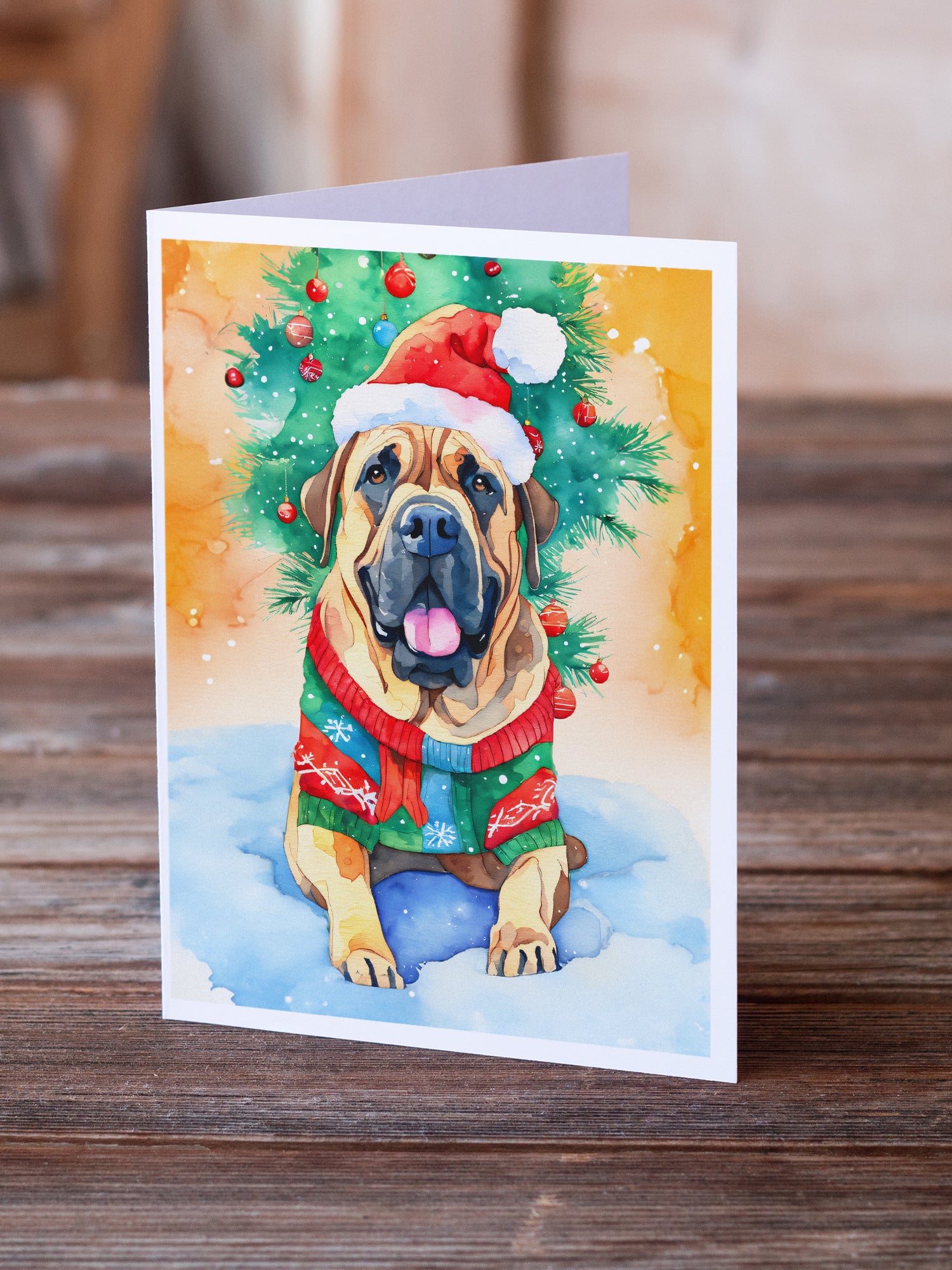 Bullmastiff Christmas Greeting Cards Pack of 8