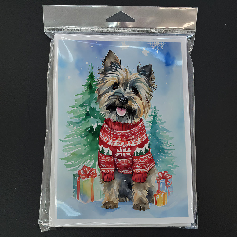 Cairn Terrier Christmas Greeting Cards Pack of 8