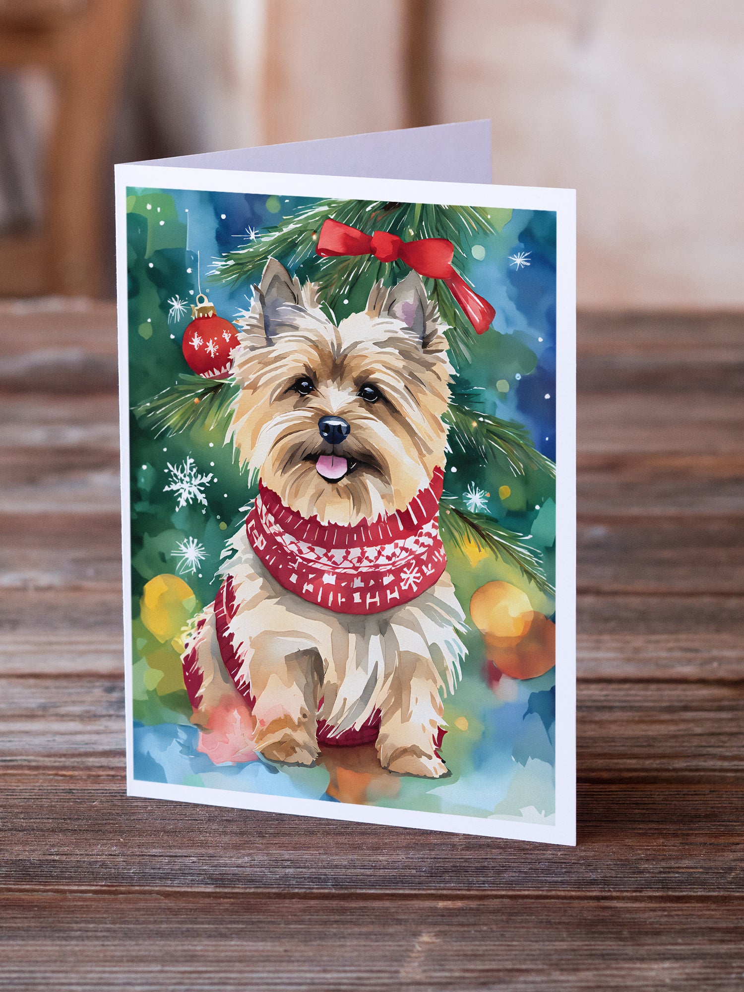 Cairn Terrier Christmas Greeting Cards Pack of 8