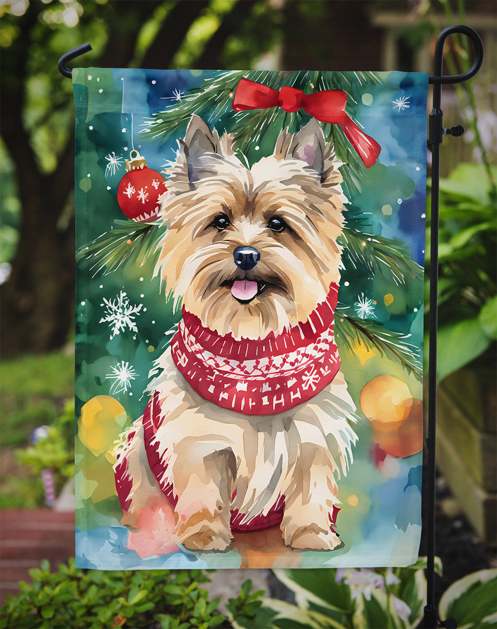 Cairn Terrier Christmas Garden Flag