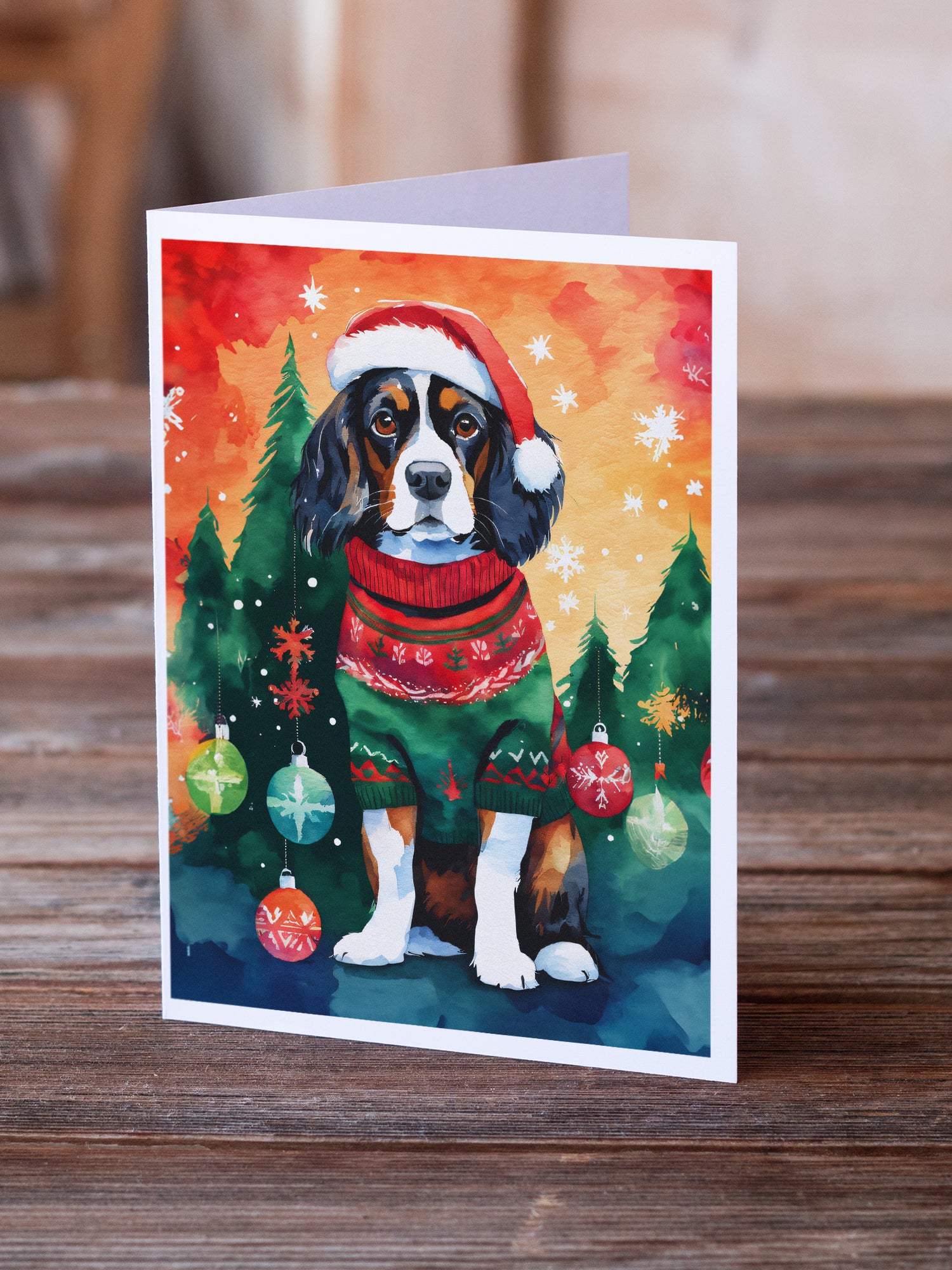 Buy this Cavalier Spaniel Christmas Greeting Cards Pack of 8