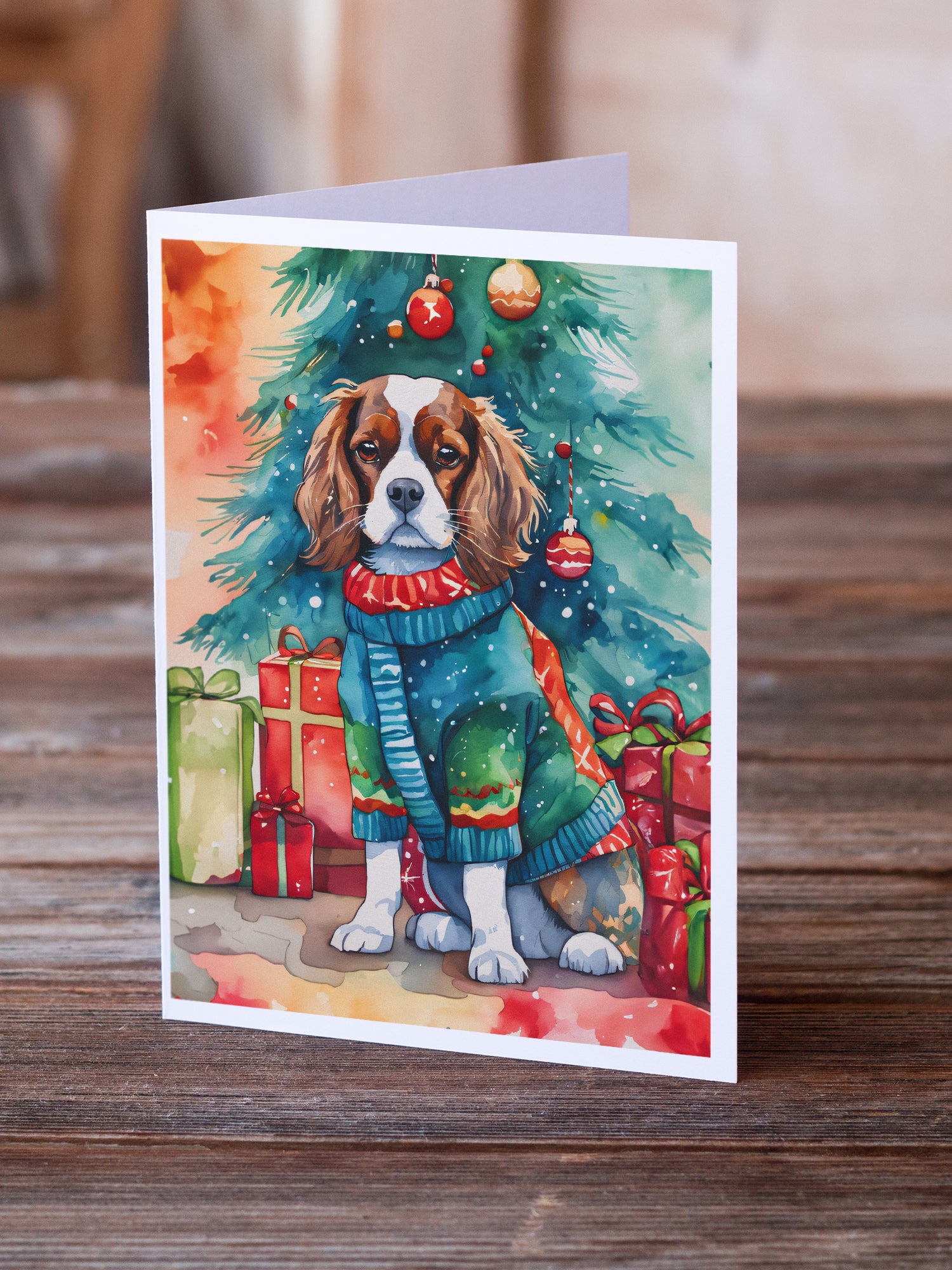 Cavalier Spaniel Christmas Greeting Cards Pack of 8