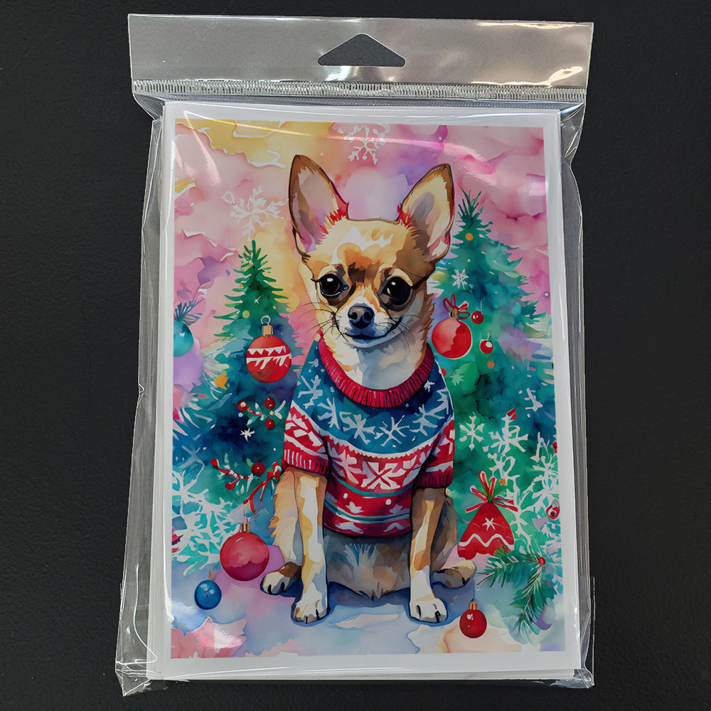 Chihuahua Christmas Greeting Cards Pack of 8