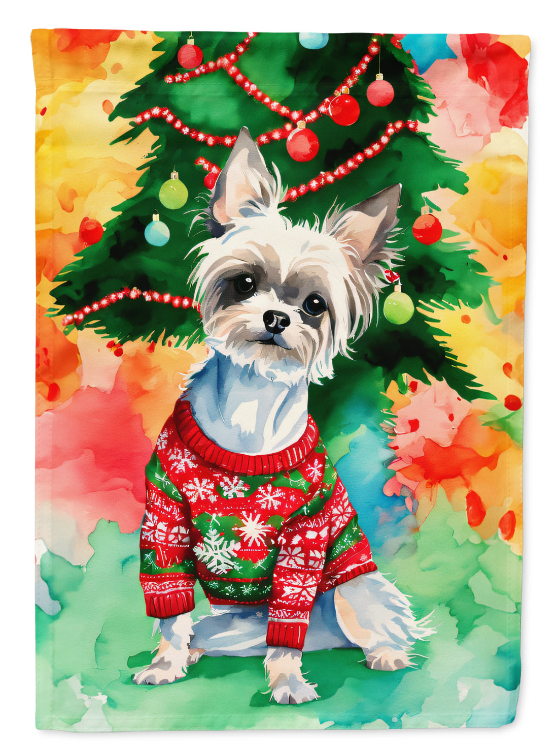 Buy this Chinese Crested Christmas House Flag