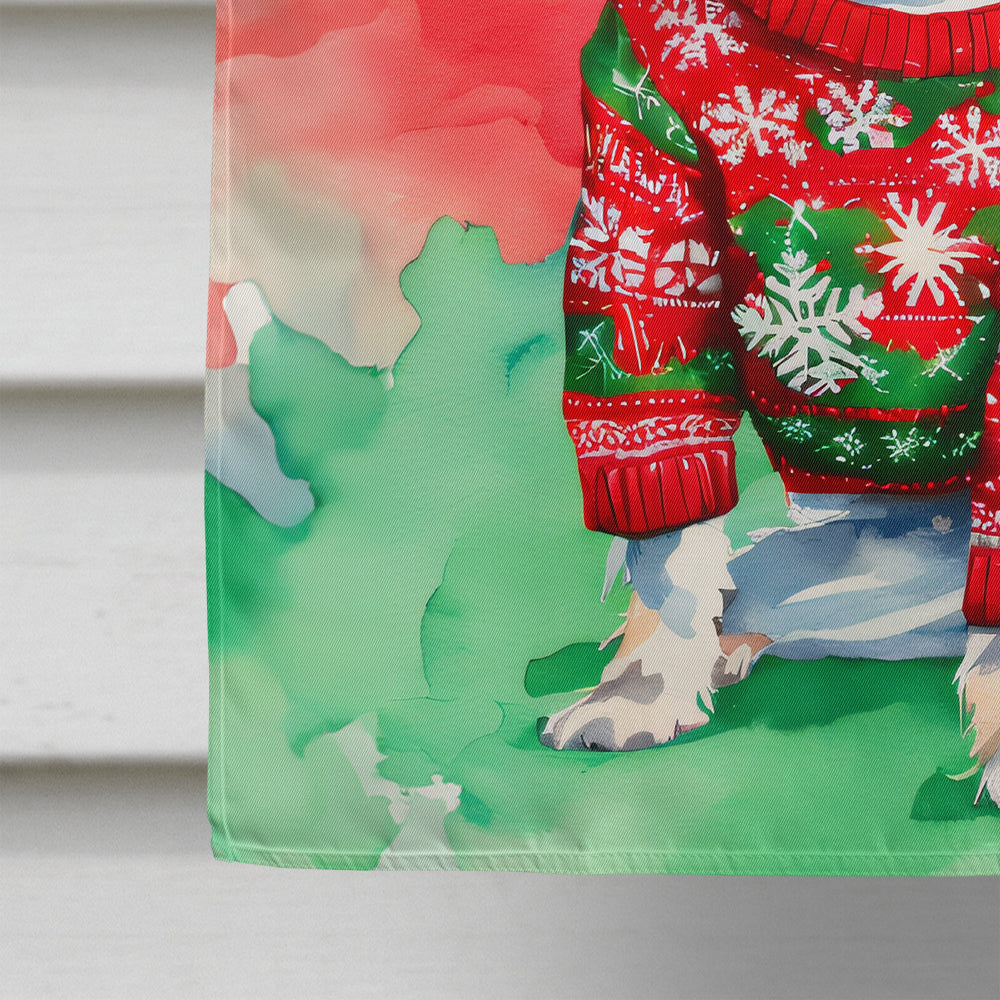 Chinese Crested Christmas House Flag